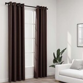 VidaXL Verduisterende Gordijnen Linnen-look Taupe (2 stuks)