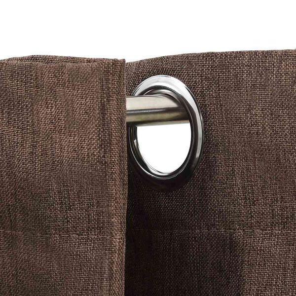 VidaXL Verduisterende Gordijnen Linnen-look Taupe (2 stuks)