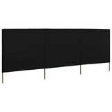 VidaXL Windscherm 3-delig 400x120 cm Zwart - Nu 33% Korting!