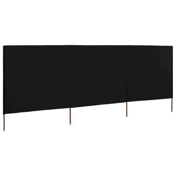 VidaXL Windscherm 3-delig 400x120 cm Zwart - Nu 33% Korting!