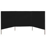 VidaXL Windscherm 3-delig 400x120 cm Zwart - Nu 33% Korting!