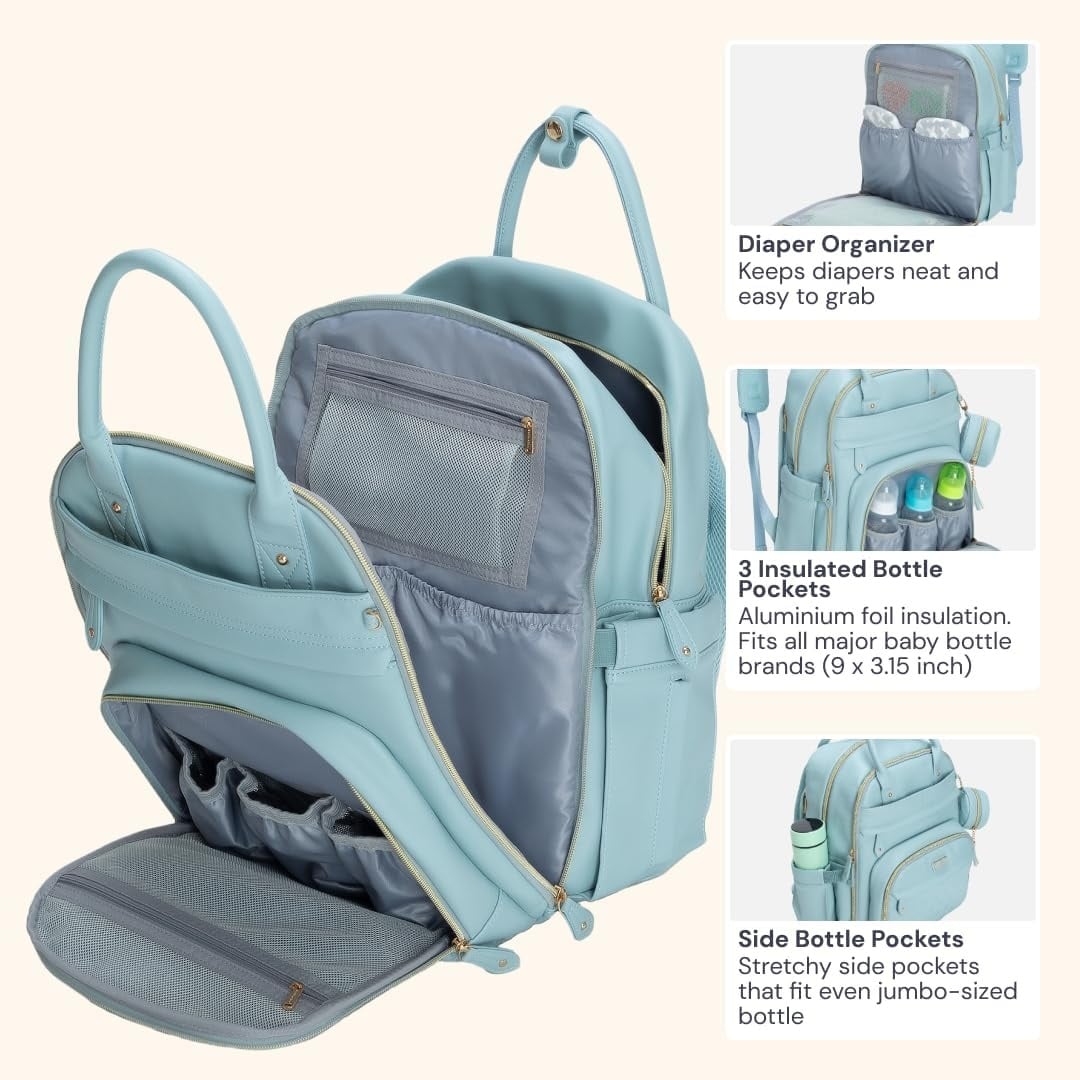 Multifunctionele Luiertas Rugzak Poederblauw - 78% Korting