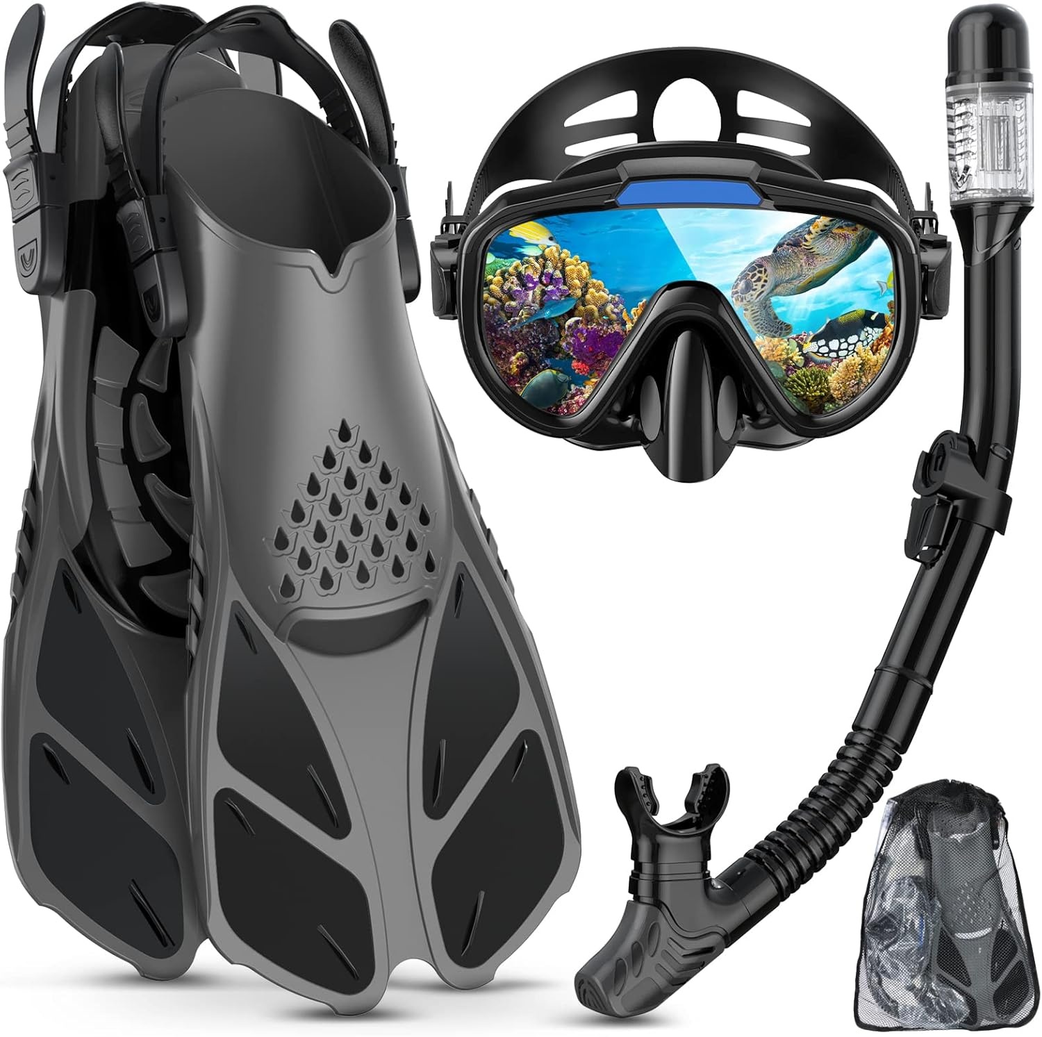 Zwarte Snorkelset Volwassenen - 52% Korting!