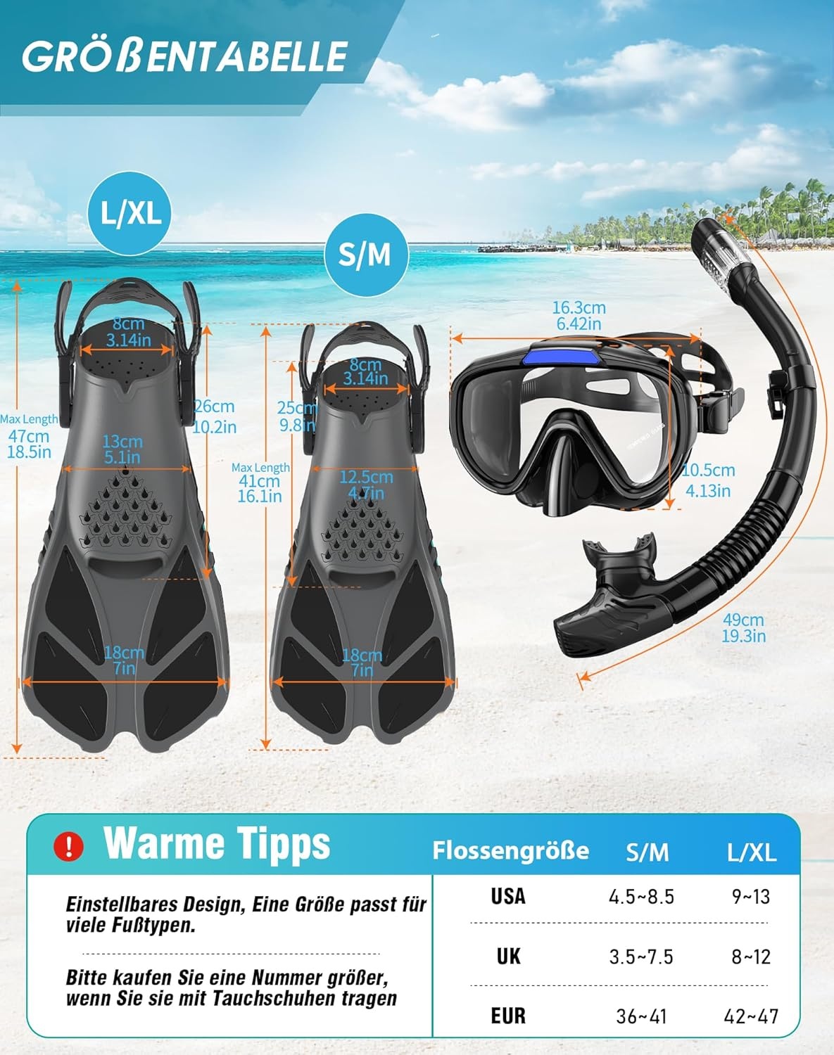 Zwarte Snorkelset Volwassenen - 52% Korting!