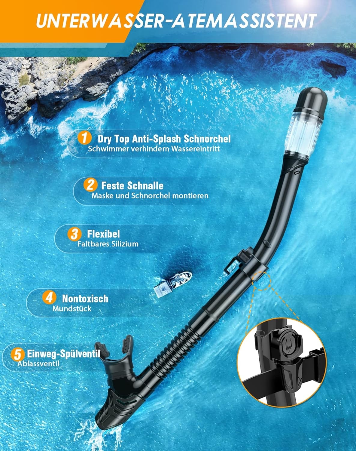 Snorkelset Volwassenen Zwart - 28% Korting!