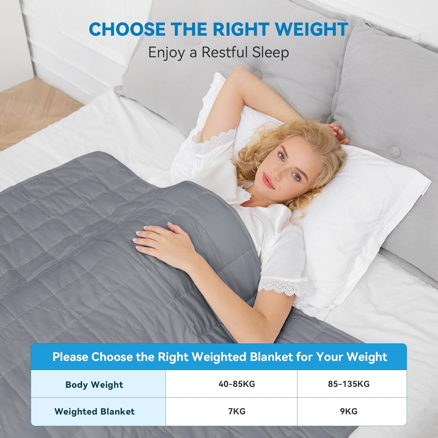 Verzwaringsdeken 9kg Grijs | Stressvermindering & Betere Slaap | 34% Korting