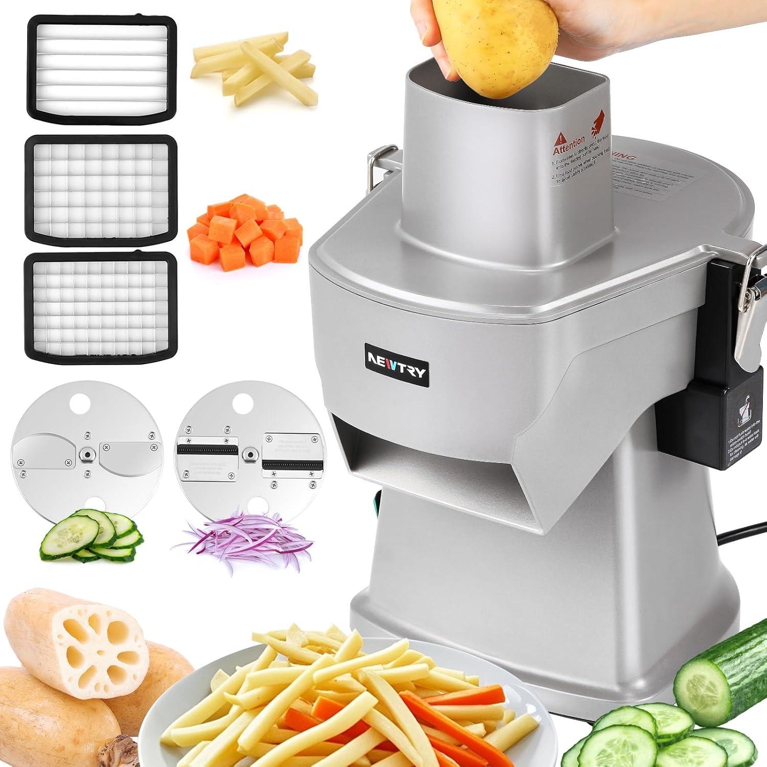 Elektrische Groentesnijder 4-in-1 RVS - 35% Korting