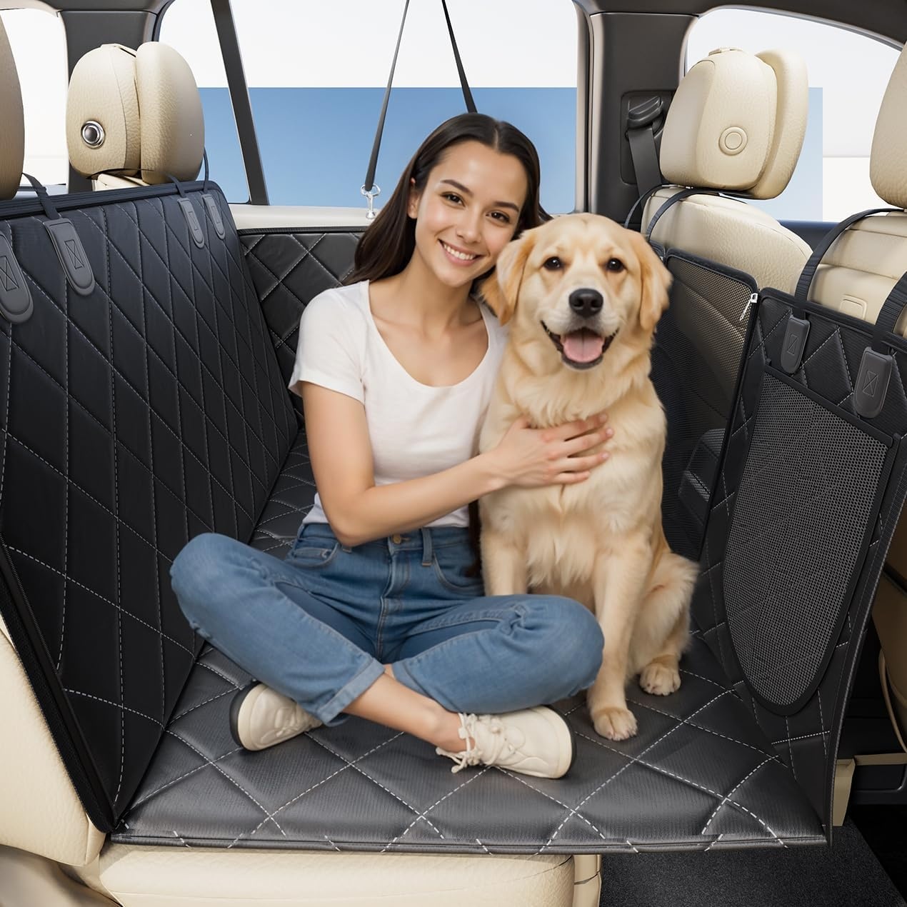 XL Waterdichte Hond Autostoelhoes Achterbank Zwart - 34% Korting