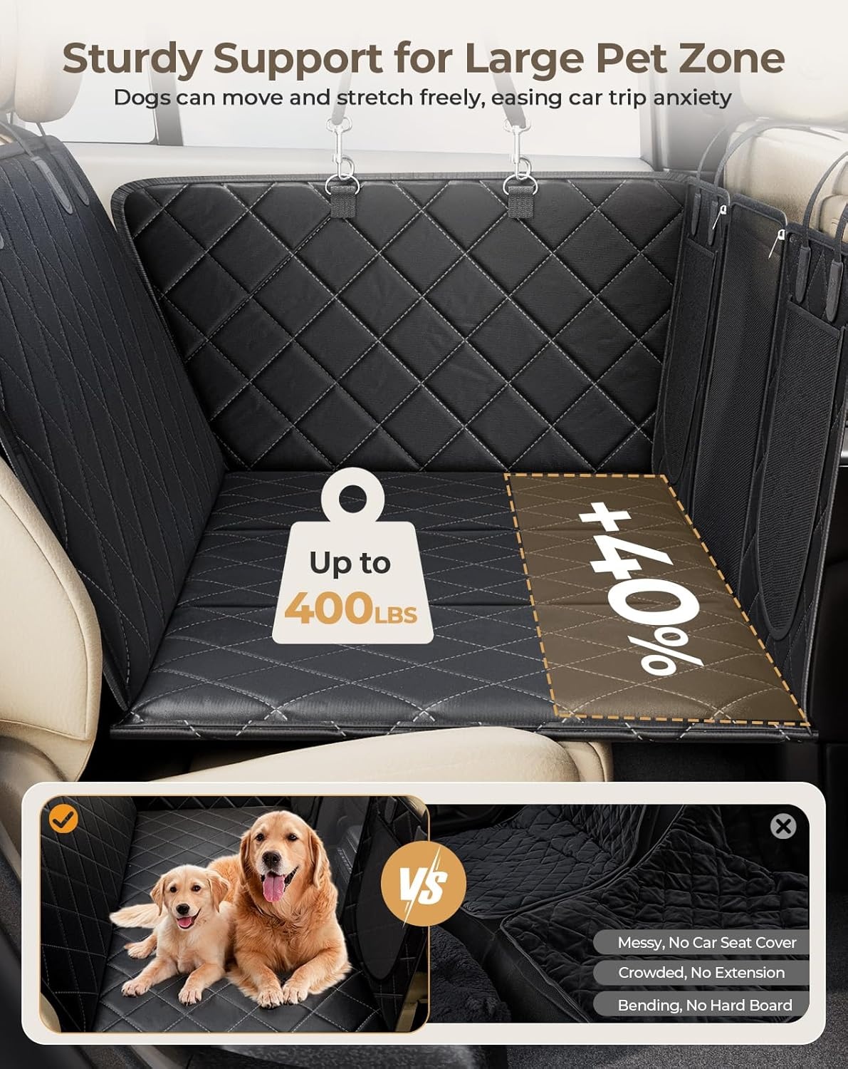 XL Waterdichte Hond Autostoelhoes Achterbank Zwart - 34% Korting