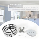 Moderne Kristallen Plafondlamp (4x E14, Dimbare Verlichting) - Chroom/Zwart Metaal