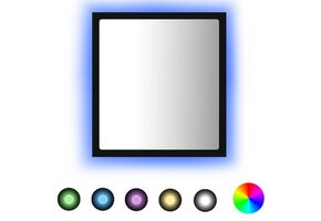 Zwarte LED Badkamerspiegel Acryl - 40x8,5x37 cm (33% Korting)