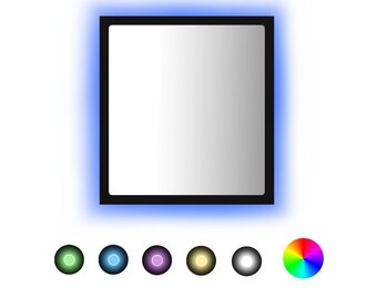 Zwarte LED Badkamerspiegel Acryl - 40x8,5x37 cm (33% Korting)