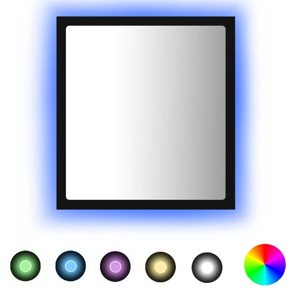 Zwarte LED Badkamerspiegel Acryl - 40x8,5x37 cm (33% Korting)