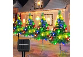 4x Solar Kerstboom Tuinverlichting 80 LED Multicolor - 50% Korting