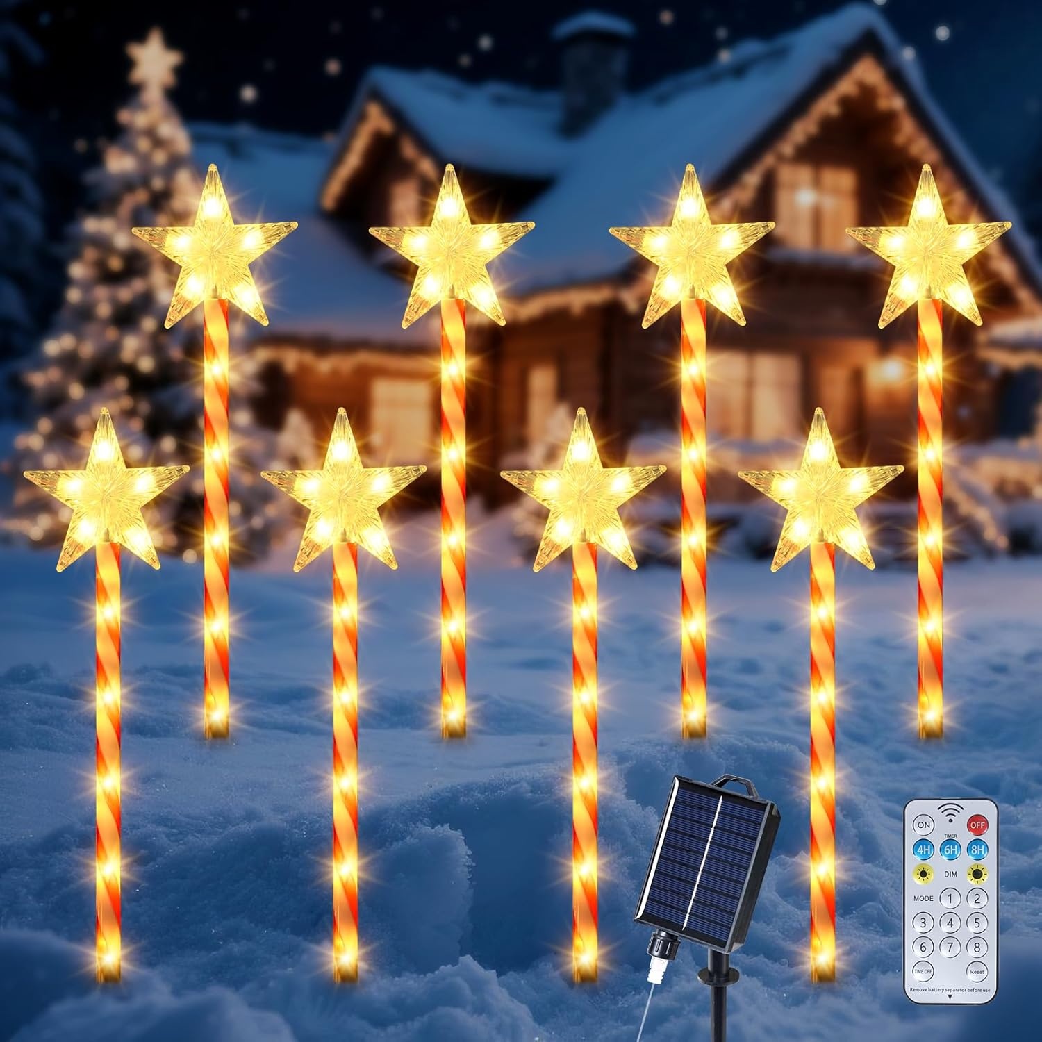 4x Solar Kerstboom Tuinverlichting 80 LED - Multicolor