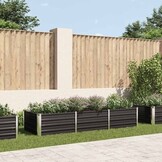 Verhoogde plantenbak 240x80x45 cm Staal Antraciet (34% Korting)
