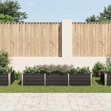 Verhoogde plantenbak 240x80x45 cm Staal Antraciet (34% Korting)