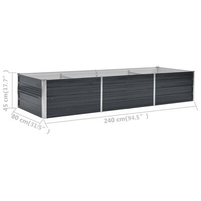 Verhoogde plantenbak 240x80x45 cm Staal Antraciet (34% Korting)