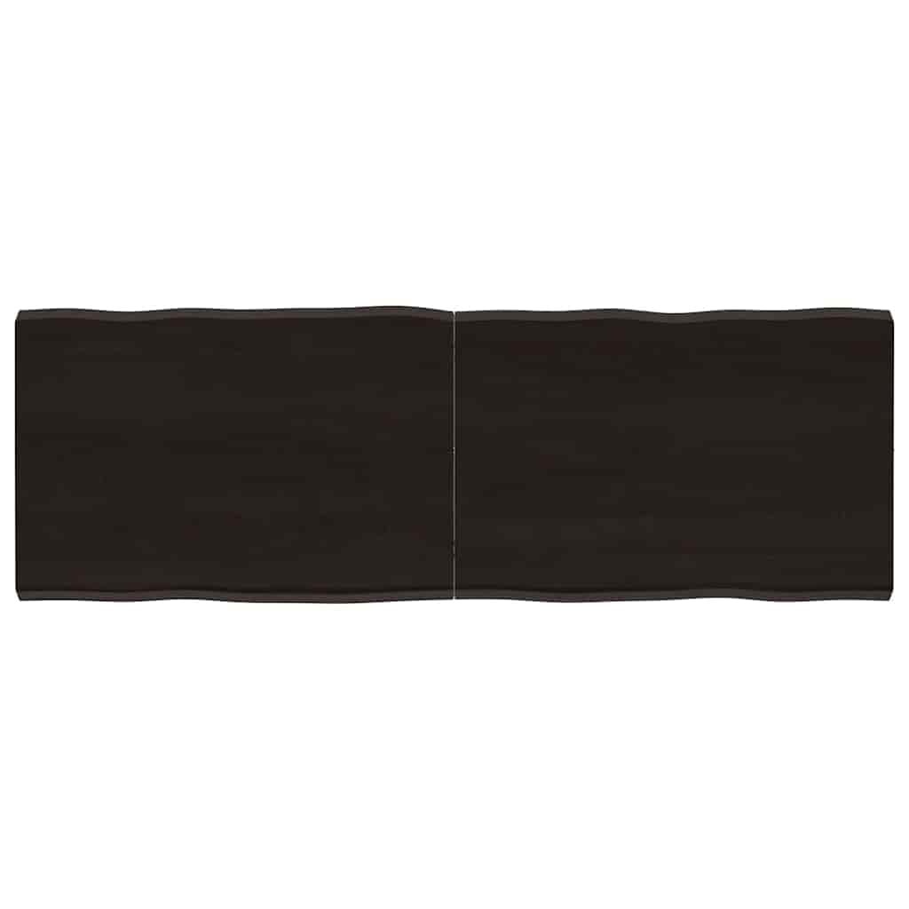 Eikenhouten Tafelblad Natuurlijke Rand Donkerbruin 140x50cm - 33% Korting