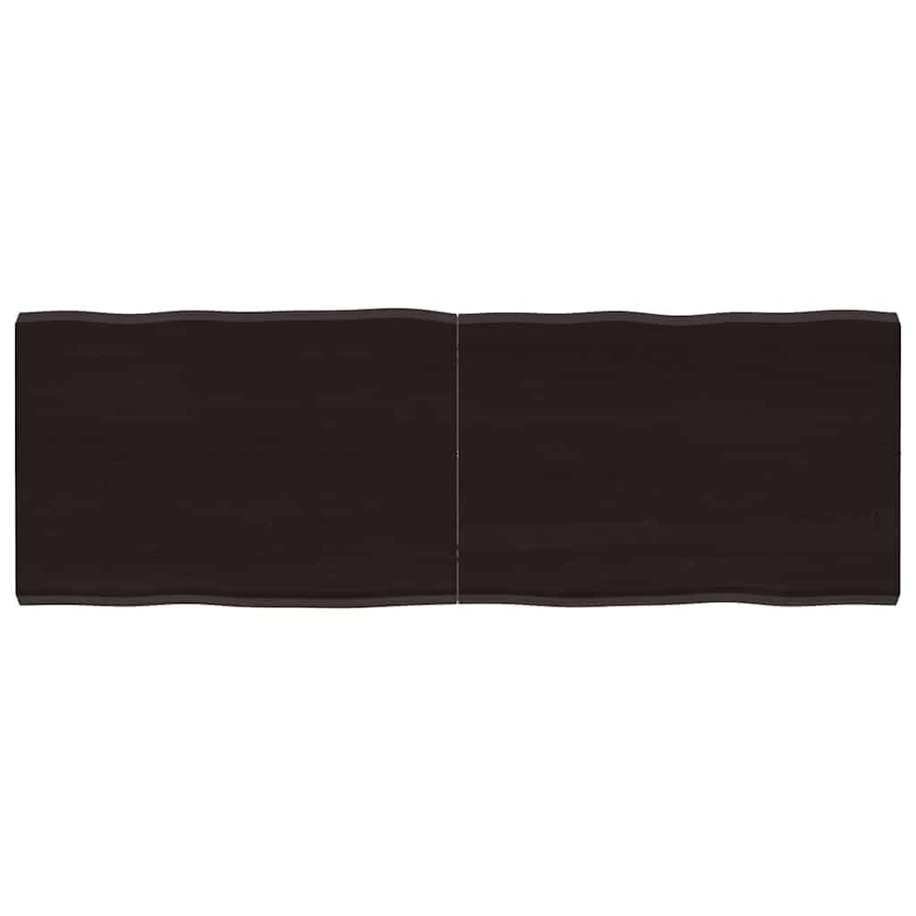 Eikenhouten Tafelblad Natuurlijke Rand Donkerbruin 140x50cm - 33% Korting