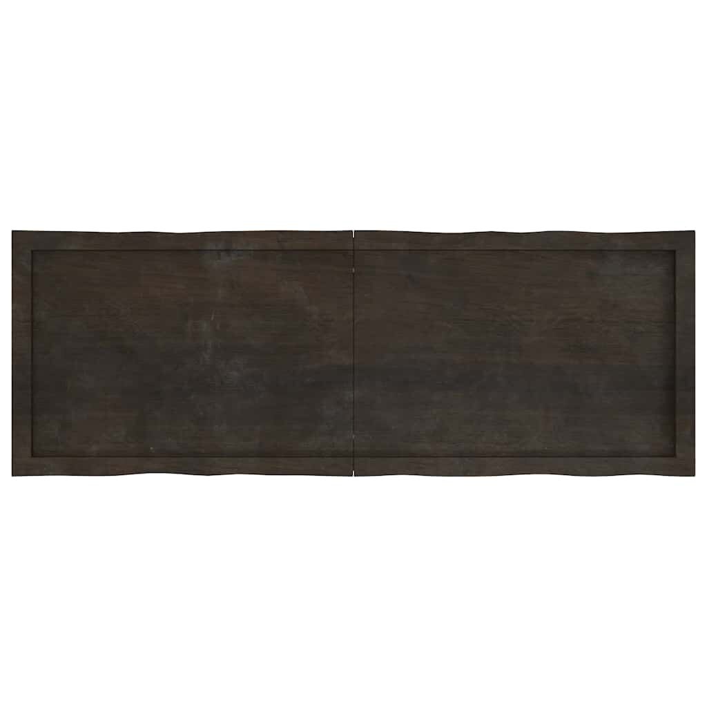 Eikenhouten Tafelblad Natuurlijke Rand Donkerbruin 140x50cm - 33% Korting