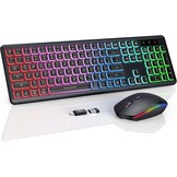 Draadloos QWERTZ Toetsenbord & Muisset - Verlicht, Oplaadbaar, Stil (-33%)