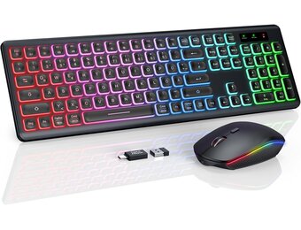 Draadloos QWERTZ Toetsenbord & Muisset - Verlicht, Oplaadbaar, Stil (-33%)