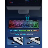 Draadloos QWERTZ Toetsenbord & Muisset - Verlicht, Oplaadbaar, Stil (-33%)