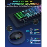 Draadloos QWERTZ Toetsenbord & Muisset - Verlicht, Oplaadbaar, Stil (-33%)