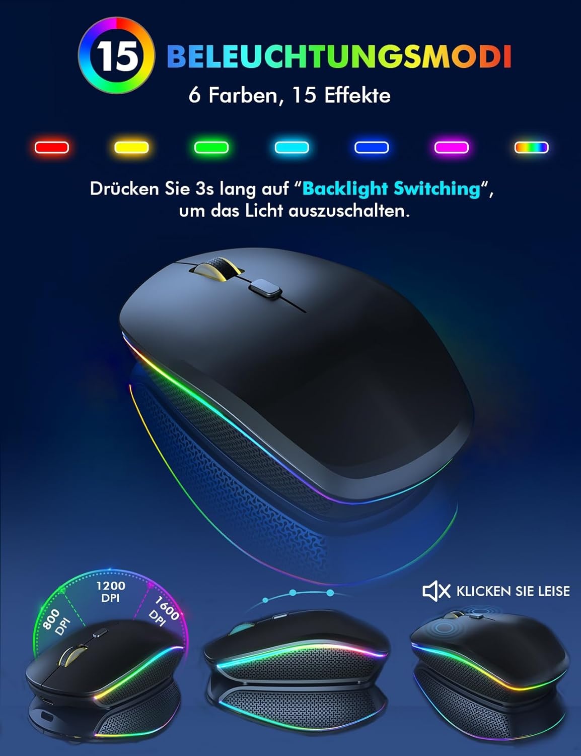 Draadloos QWERTZ Toetsenbord & Muisset - Verlicht, Oplaadbaar, Stil (-33%)