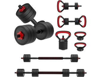 Verstelbare Dumbbell Set 4-in-1 | Tot 30KG | 34% Korting