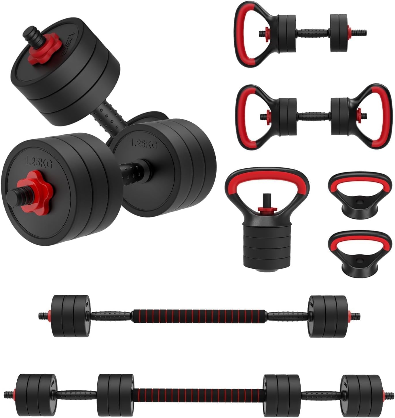 Verstelbare Dumbbell Set 4-in-1 | Tot 30KG | 34% Korting