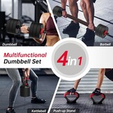 Verstelbare Dumbbell Set 4-in-1 | Tot 30KG | 34% Korting