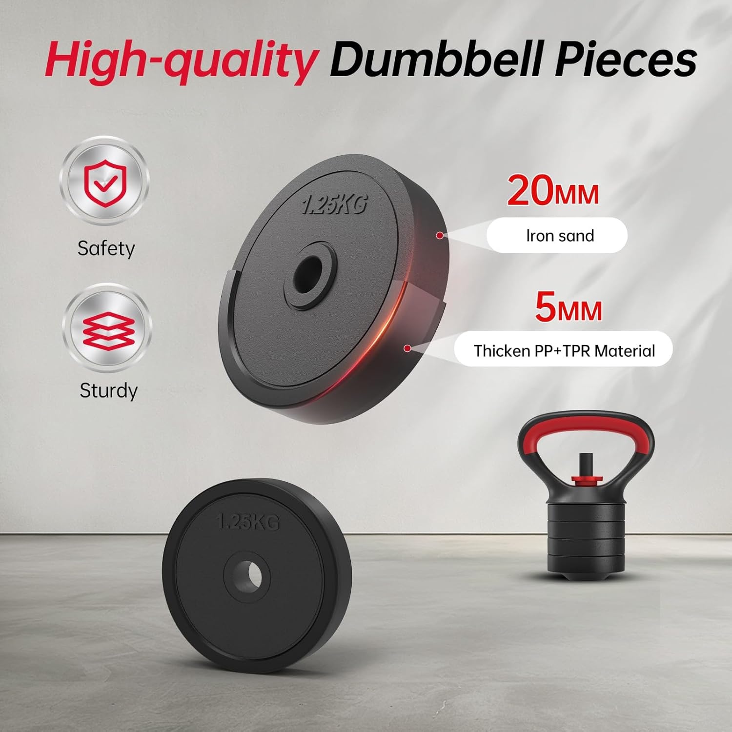 Verstelbare Dumbbell Set 4-in-1 | Tot 30KG | 34% Korting