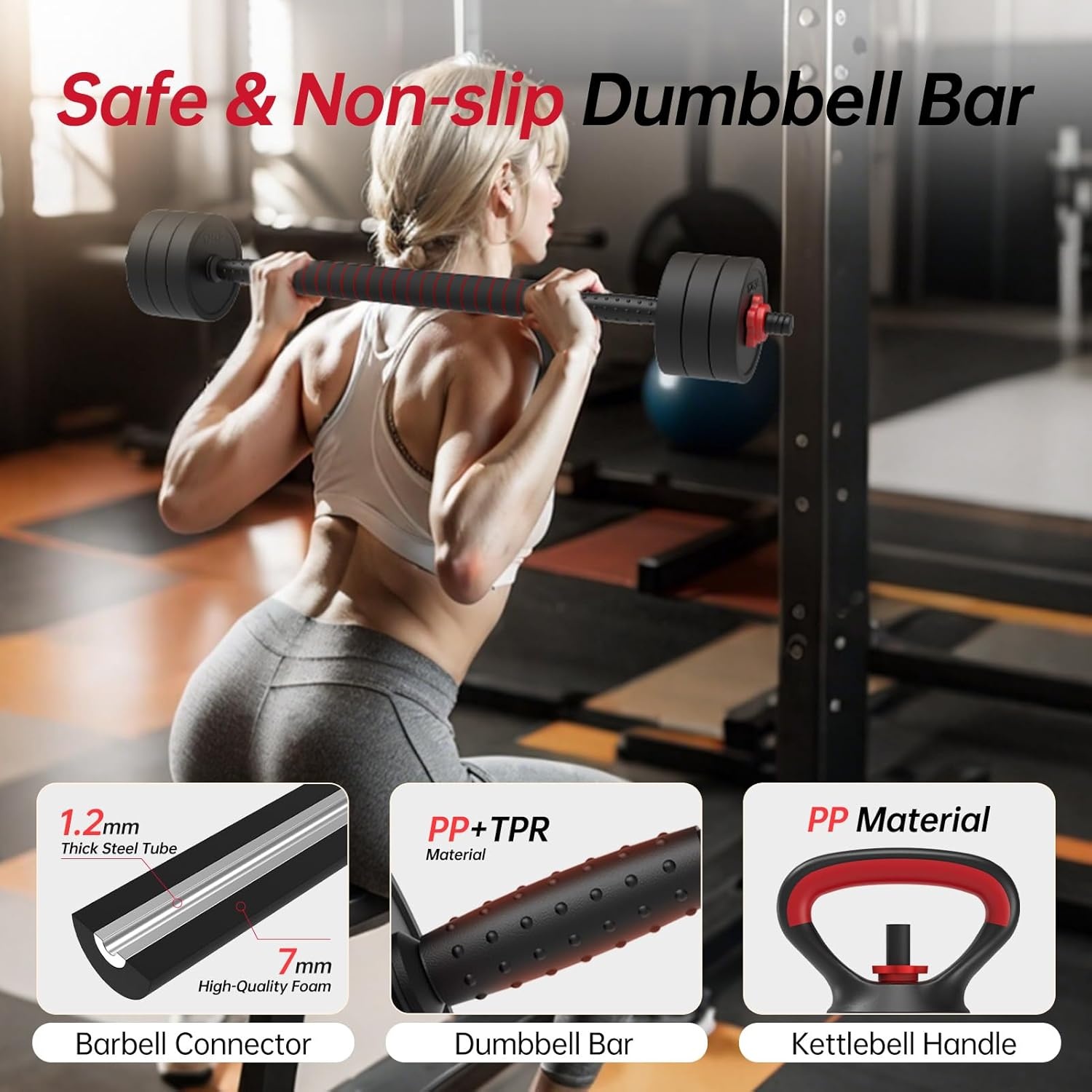 Verstelbare Dumbbell Set 4-in-1 | Tot 30KG | 34% Korting