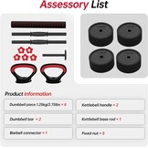 Verstelbare Dumbbell Set 4-in-1 | Tot 30KG | 34% Korting