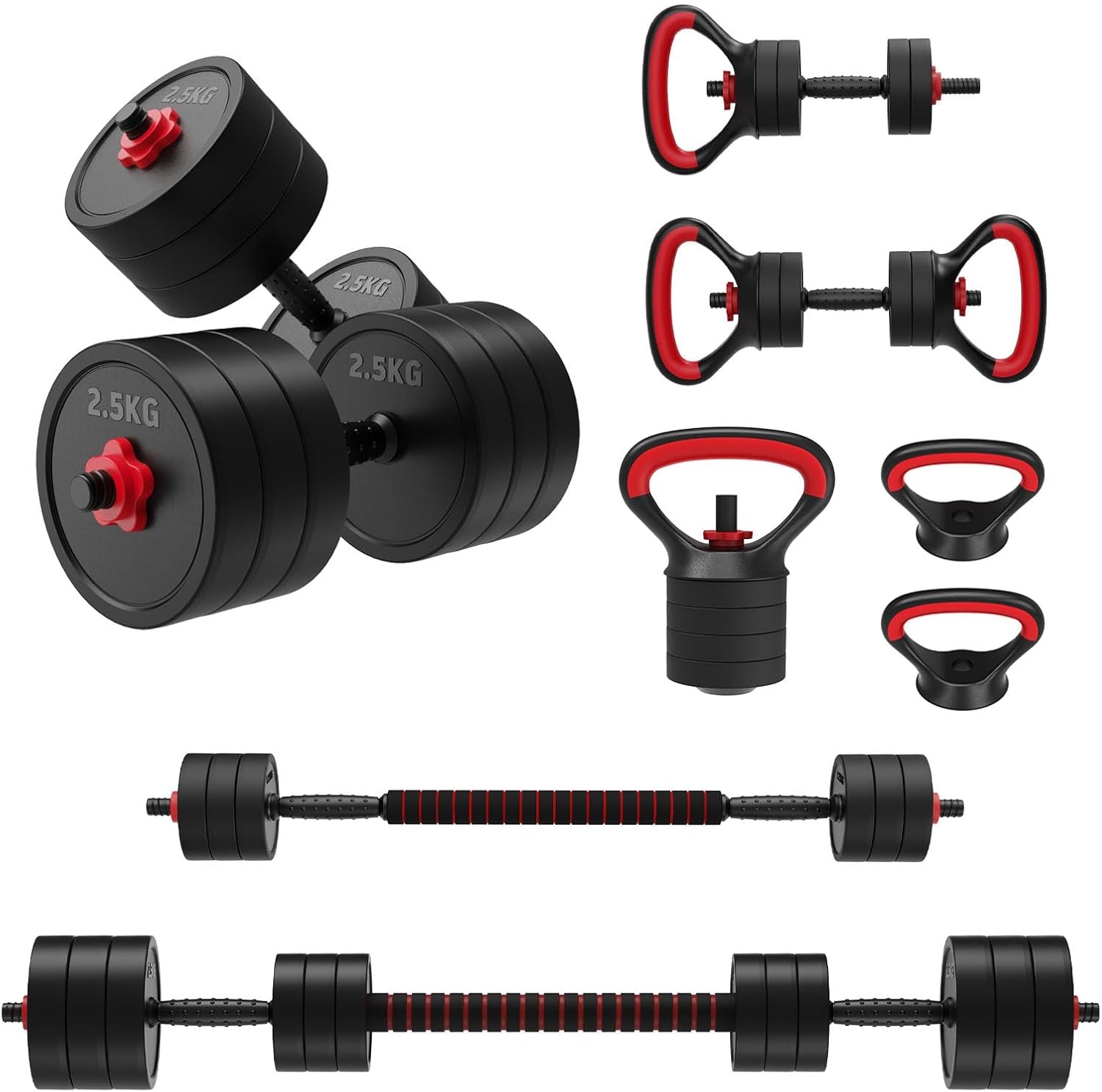 Verstelbare Dumbbell Set 4-in-1 | Tot 30KG | 34% Korting
