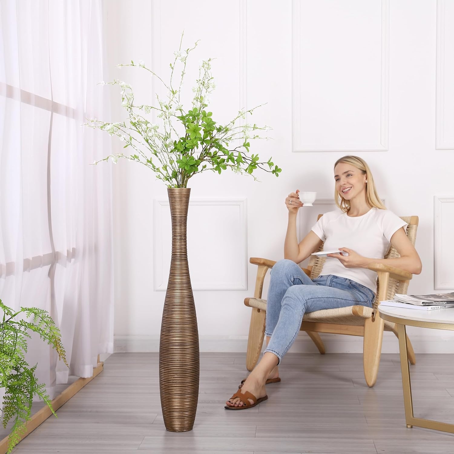 Vloervaas Goud 85 cm: Handgemaakt, Slagvast & Decoratief (34% Korting!)