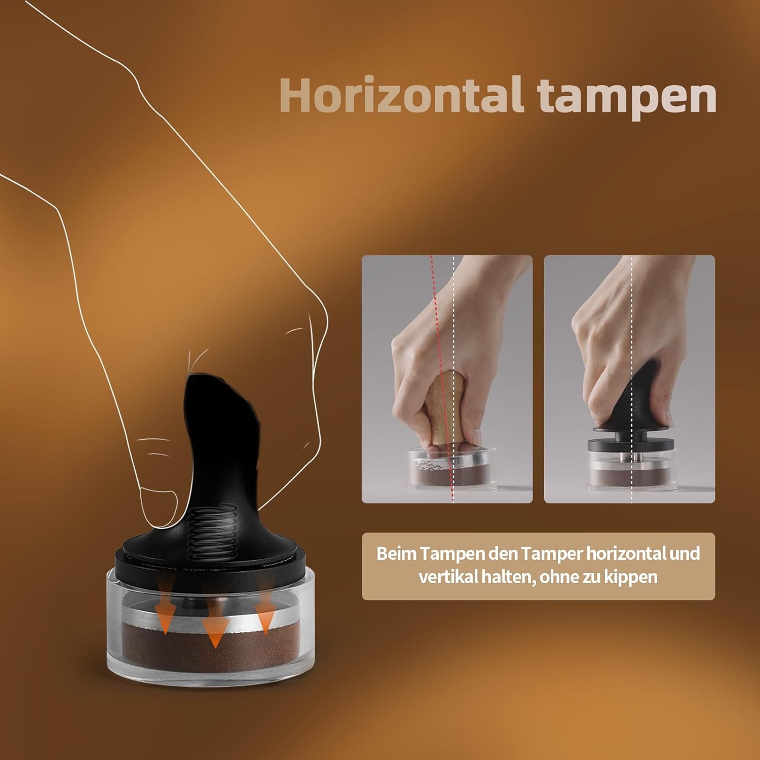 Espressostamper 51 mm Veerbelast - 33% Korting!