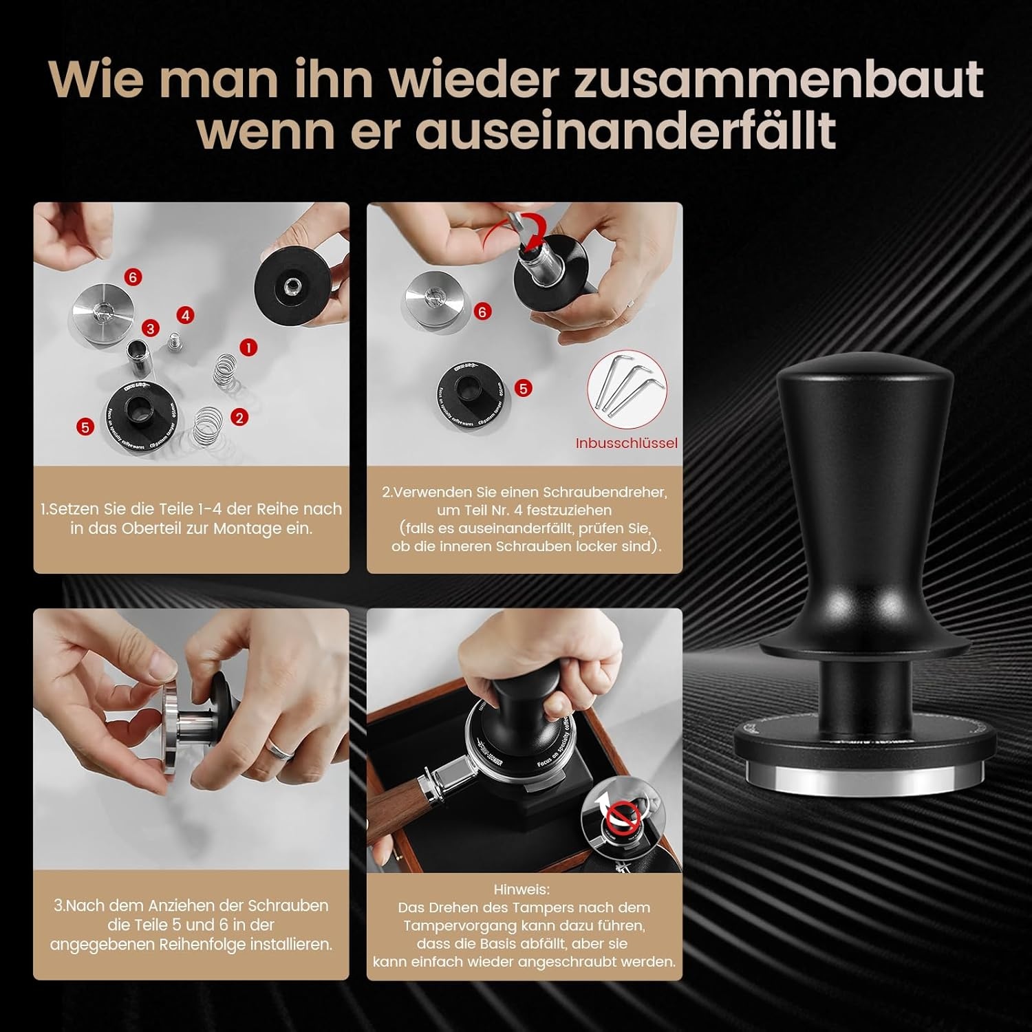 Espressostamper 51 mm Veerbelast - 33% Korting!