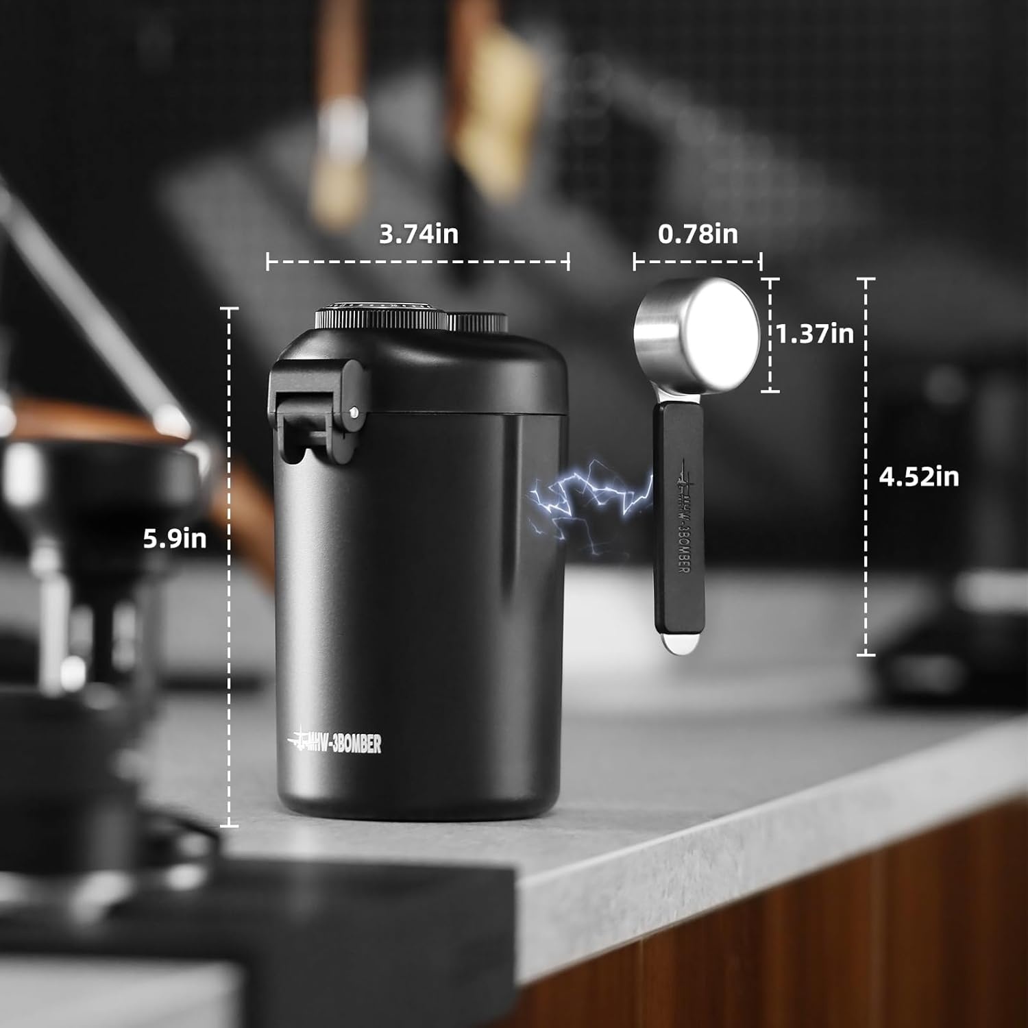 Luchtdicht Koffieblik 600ml - RVS met Vochtmonitor & Datumtracker