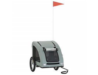 vidaXL Hondenfietstrailer Oxfordstof & IJzer Grijs - 34% Korting