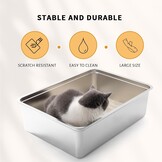 RVS Kattenbak 70x50x20cm - Hygiënisch & Duurzaam