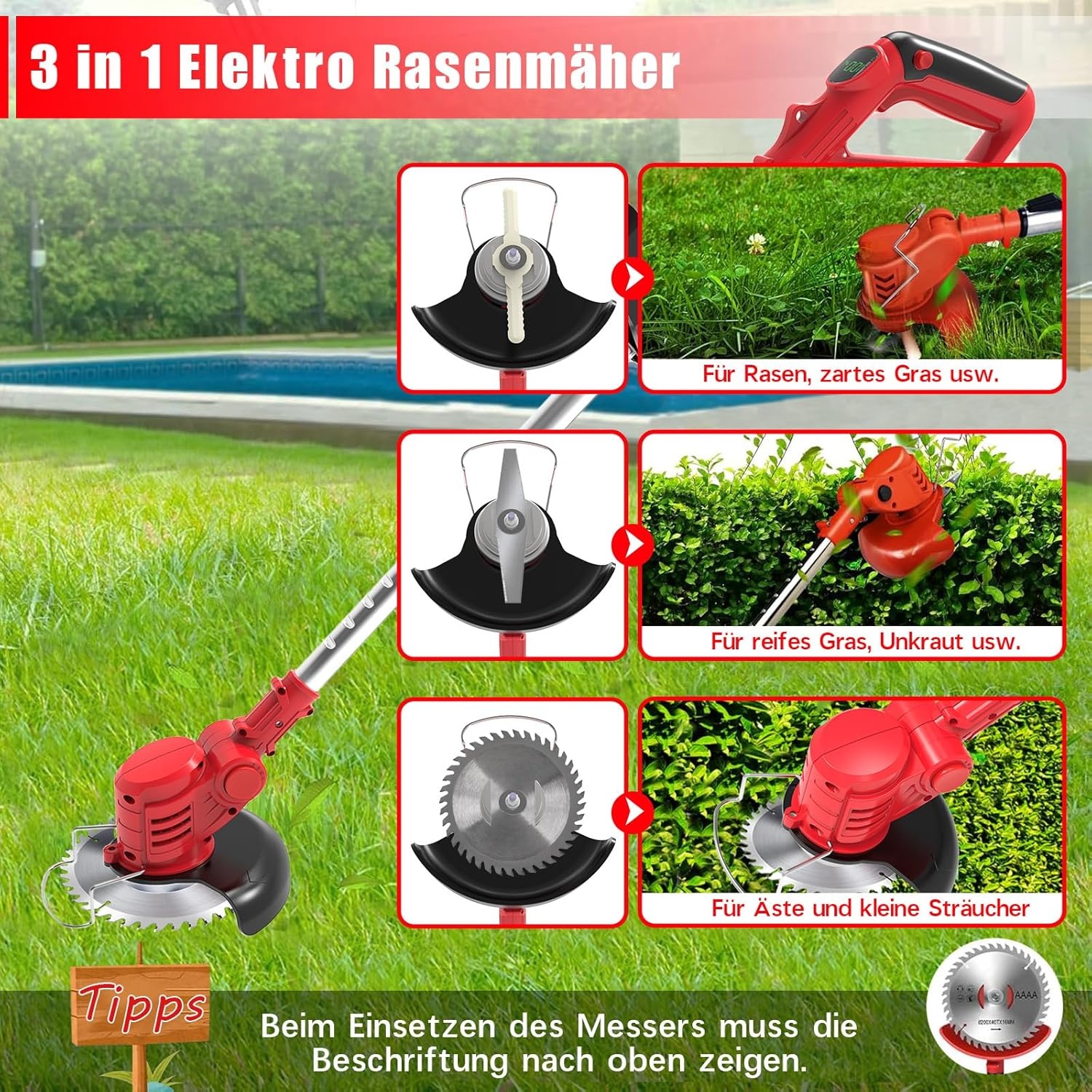 Snoerloze Grastrimmer 3-in-1: Gazon & Struiken - 59% Korting!
