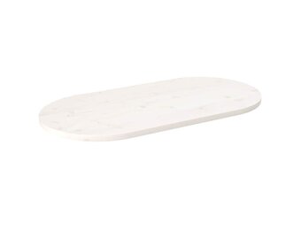 Tafelblad Massief Grenenhout Ovaal Wit 110x55 cm (58% Korting)