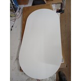 Tafelblad Massief Grenenhout Ovaal Wit 110x55 cm (58% Korting)