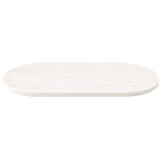 Tafelblad Massief Grenenhout Ovaal Wit 110x55 cm (58% Korting)