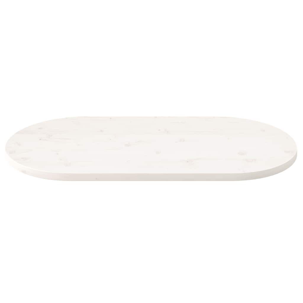 Tafelblad Massief Grenenhout Ovaal Wit 110x55 cm (58% Korting)