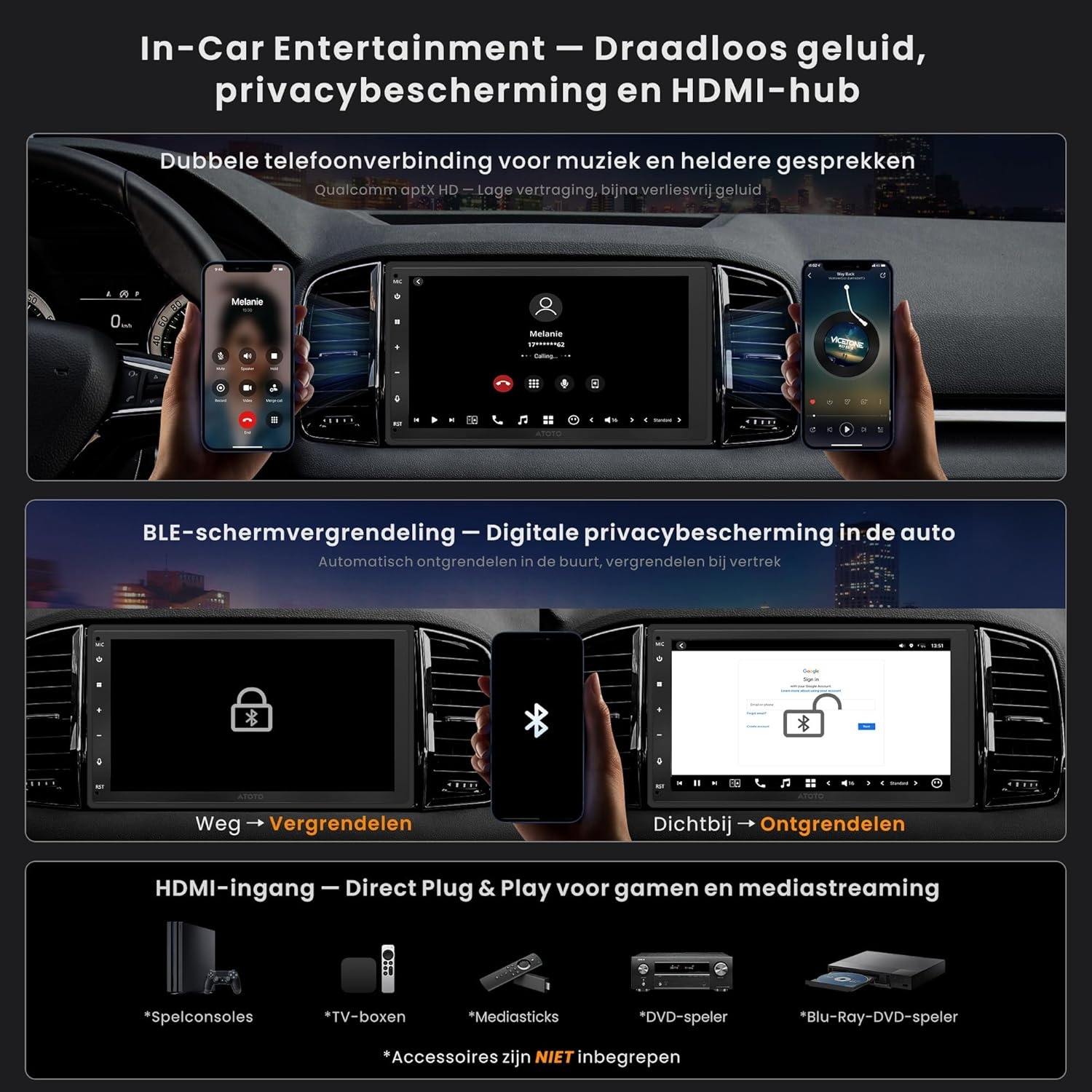 Autoradio Double Din 7" QLED: 35% Korting!