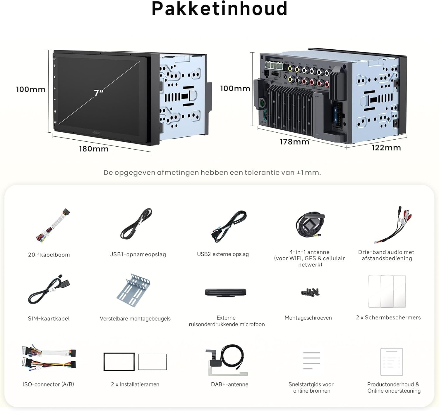 Autoradio Double Din 7" QLED: 35% Korting!